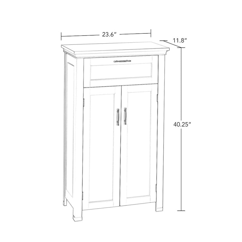 Meuble de rangement pour salle de bain et buanderie à deux portes avec tiroirs et étagères réglables - Gris - Non applicable