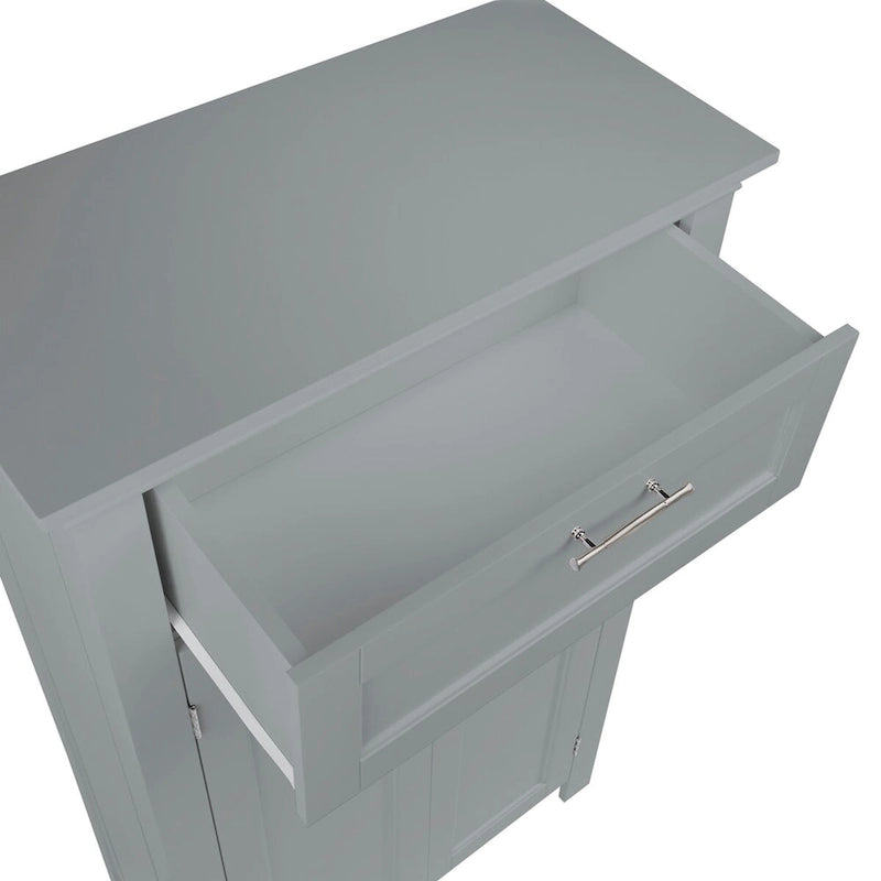 Meuble de rangement pour salle de bain et buanderie à deux portes avec tiroirs et étagères réglables - Gris - Non applicable
