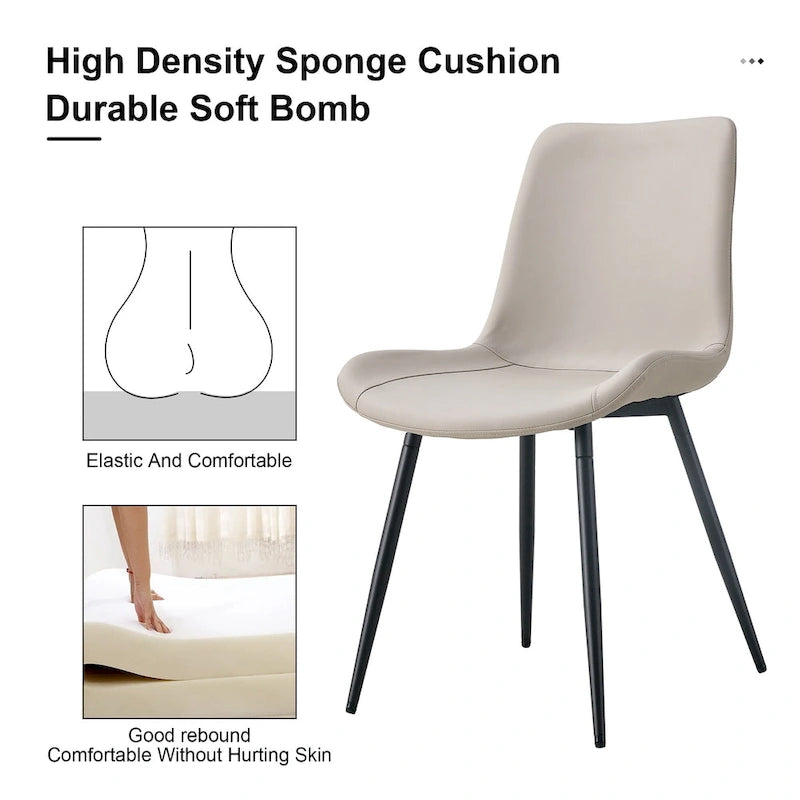 Lot de 4 chaises de salle à manger, chaises de cuisine modernes en similicuir