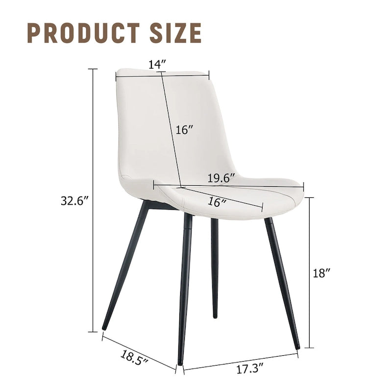Lot de 4 chaises de salle à manger, chaises de cuisine modernes en similicuir