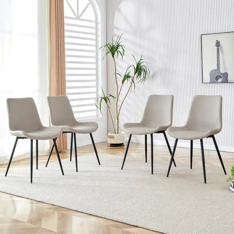 Lot de 4 chaises de salle à manger, chaises de cuisine modernes en similicuir