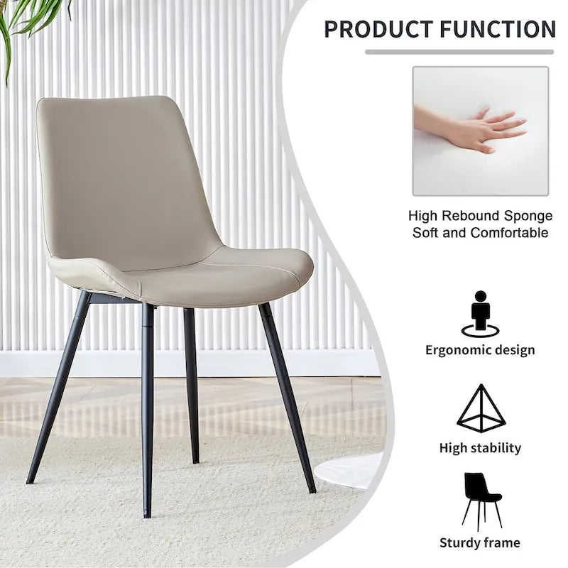Lot de 4 chaises de salle à manger, chaises de cuisine modernes en similicuir