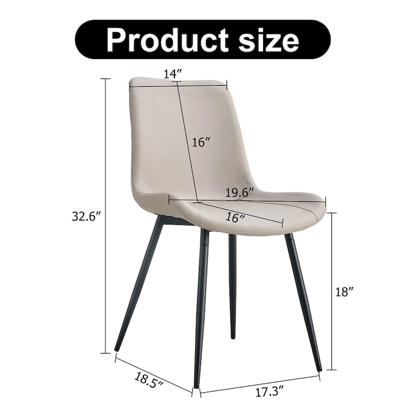 Lot de 4 chaises de salle à manger, chaises de cuisine modernes en similicuir